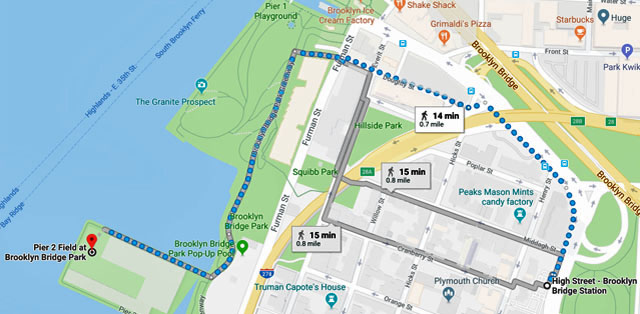Subway Map for Pier 2 Turf Field, Brooklyn, NY