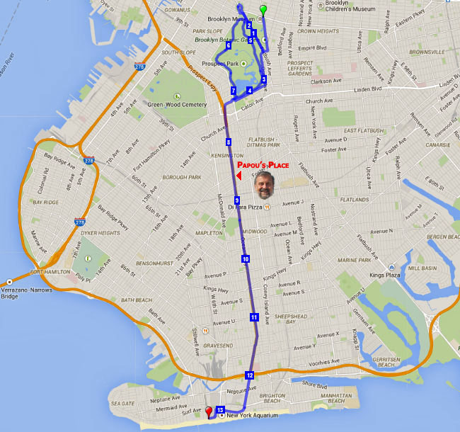 Map for the May 2015 Brooklyn Half-Marathon