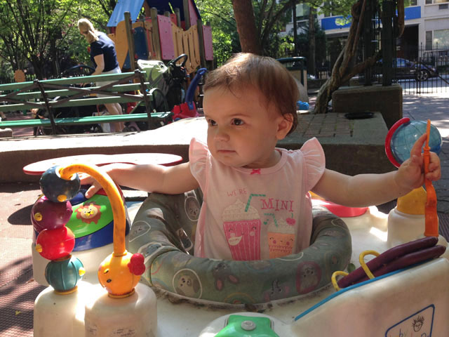 Eloise loves playgrounds with lots of toys!